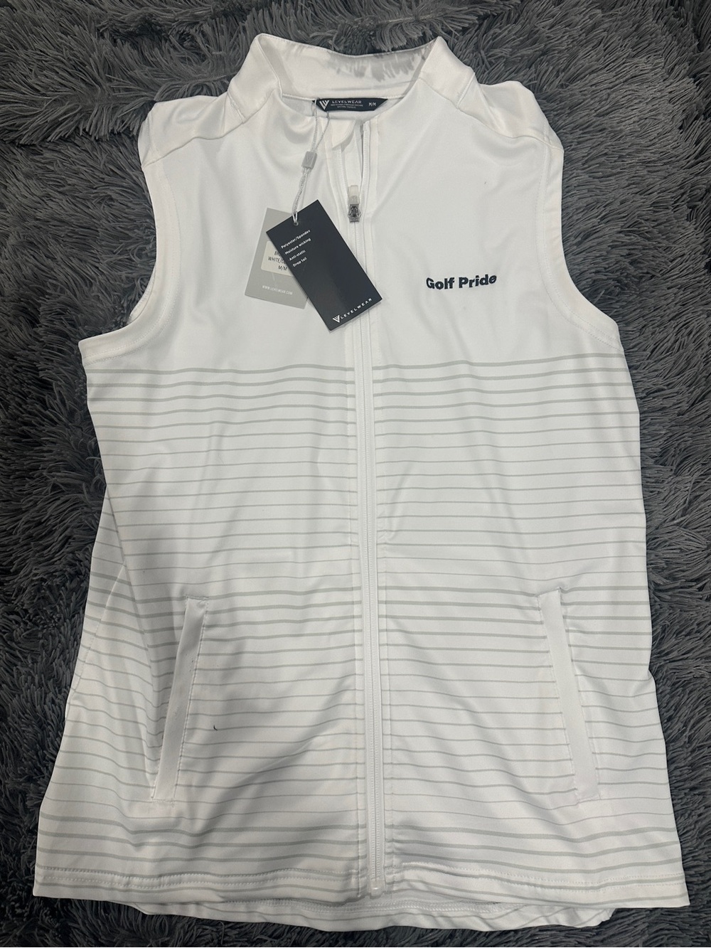 Golf Pride x Levelwear White Golf Vest | NWT